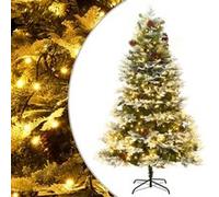 VidaXL Sapin de Noël Pré-éclairé Pommes de Pin - 195 cm