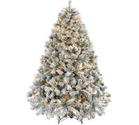 Sapin de Noël PVC floqué automatique, 9ft (270cm), effet givré, pour grand salon