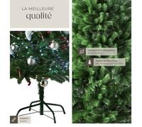 Sapin de Noël - TECTAKE - Arbre artificiel 180 cm avec 742 branches en PVC et support en métal - Vert