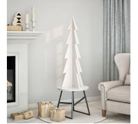 Arbre de Noël en bois pour décoration blanc 180 cm pin massif
