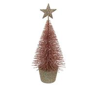Sapin Déco de Noël Paillette 15cm Rose