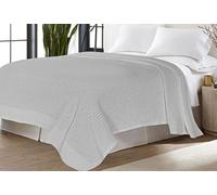 Sapphire Collection Couverture cellulaire pour adulte 100 % coton biologique doux et léger (argent/gris, très grand lit 260 x 230 cm)