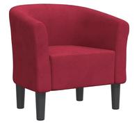 SARA@Chaise avec design de cabriolet rouge bordeaux velours - Fauteuil mixe 1 personne HO61963