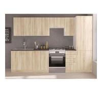 SARA Cuisine complete modulable 8 éléments Décor chene sonoma L 300 cm Plan de travail