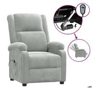 SARA@Fauteuil avec design inclinable électrique gris clair velours - Fauteuil mixe 1 personne HO27844