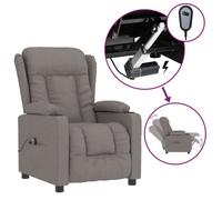 SARA@Fauteuil avec design inclinable électrique Taupe Tissu - Fauteuil mixe 1 personne HO83598
