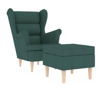 SARA@Fauteuil avec repose-pied Vert foncé Tissu - Fauteuil mixe 1 personne HO53416
