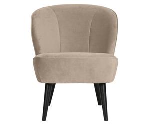 SARA - Fauteuil velours beige Beige