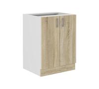 Generique Meuble bas SARA 2 portes décor chêne Sonoma L60xP48xH82 cm (plan de travail non inclus)