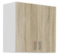 SARA Meuble haut 2 portes - Décor chêne sonoma - L80 x P31 x H71,5 cm