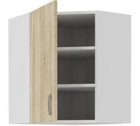 Generique Meuble haut d'angle SARA - Décor chêne sonoma - L59xP59xH71,5 cm - Fabriqué en Pologne