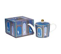 Sara Miller Portmeirion India SMII78923-XG Théière avec fenêtres en treillis Indigo