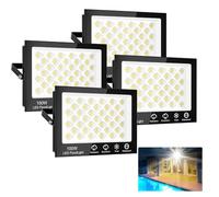 Sararoom Lot de 4 projecteurs - 100 W - 156 LED - 10 000 lm - Blanc froid 6500 K - Étanche IP65 - Éclairage de sécurité extérieur pour jardin, garage, cour, allée, portes, couloir