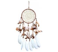 Saraswati Dreamcatcher Attrape-rêves fait main avec filet crocheté Naturel/marron 16 x 50 cm