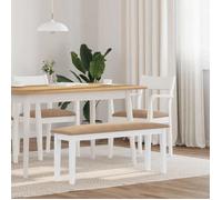 SARAZYJ@Banc à dîner - Cuisine Salon - Banc 110 cm blanc bois massif caoutchouc Home948247