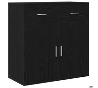 Sarazyj®Buffet de Cuisine KENNETH - ENFILADE - Armoire Bas vitrine avec tiroir Chêne noir 78x38x80cm - Bois d'ingénierie - 113141