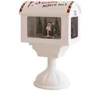 sarcia.eu Boîte aux Lettres de Noël, boîte à Musique LED, Neige Mobile, Son, décoration de Noël, Blanc 41x27x20 cm (D)