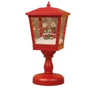 sarcia.eu Mini Lanterne de Noël avec bonhommes de Neige, BOÎTE À Musique LED, décoration de Noël, Rouge 31,5x13,5x13,5 cm (E)