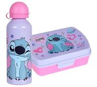 sarcia.eu Set de petit-déjeuner, boîte à petit-déjeuner + bouteille de 500 ml, lunchbox pour fille (Stitch)