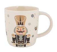 sarcia.eu TASSE DE NOËL porcelaine, motif festif - casse-noisette - EMBALLÉ DANS UNE BOÎTE CADEAU, Crème 365 ml (A)