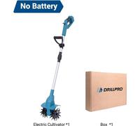 Sarcloir électrique - Cultivateur sans fil 21 V - Moteur sans balais 1 500 W - Profondeur de travail 150 mm - Largeur de travail 200 mm - Sans batterie - Noir