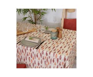 SARDINES Nappe 70% coton 30% polyester enduite Ronde D150 Brique SUD ETOFFE