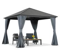 Sardinia 3x3 gazebo en métal avec rideaux Garden Point anthracite