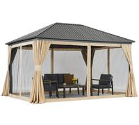 Sardinia 3x4 gazebo en métal avec rideaux et moustiquaire Garden Point beige