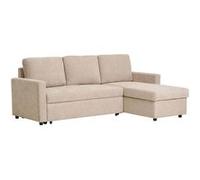 SAREK - Canapé Convertible Méridienne-coffre Réversible en Tissu Beige - HOUSE_NORDIC