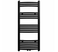 SARFATY® Noir Sèche-serviettes eau chaude à rails incurvés - noir - 500x1160 mm - Radiateurs(Poids:8.2 kg)inb23c