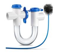 Sarini Siphon de condensat Standard 3/4 po avec Brosse de Nettoyage - Siphon en U en PVC pour systèmes CVC et climatiseurs, évacue efficacement Le condensat