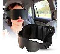 SARISUN Oreiller de Voyage en Voiture, Soutien à 360° Travel Pillow for Car | Oreiller de Voyage Avec Masque Pour les yeux 3D Pour dormir, Coussin de Nuque Oreiller de Voiture Réglable et Compact Noir