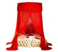 SARKEY Dentelle De Princesse À Dôme Rond Moustiquaire,Rideau Lit Pliable Respirant Baldaquin,Moustiquaires,Voilage,Grande pour Simple Double,pour Filles Et Adultes