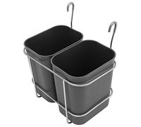 Saro - AB 2 Poubelle pour Chariot de Service, 2 x 8 l, Support de Fixation en Acier Inoxydable, Bacs en Plastique, Compacts et Faciles à Nettoyer