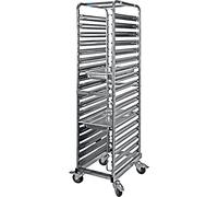 Chariot à étagères pour conteneur 1/1 Gn, modèle Liam, dimensions : L 385 x P 555 x H 1735