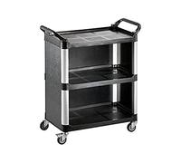 Saro - Zoka 1 Chariot de Service, Plastique/Alliage Léger, 3 Plateaux, Capacité de Charge 100 kg, 4 Roulettes (2 avec Frein), 845 x 430 x 950 mm