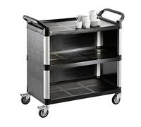Saro - Zoka 2 Chariot de Transport à 3 Plateaux, pour la Restauration et Le Service, Plastique et Alliage Léger, Capacité de Charge 150 kg, 4 roulettes Pivotantes (2 avec Frein), 102 x 50 x 96 cm