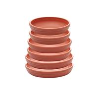SAROSORA Lot de 6 soucoupes Rondes en Plastique pour intérieur et extérieur, Maison, Jardin, Pots de Fleurs, palettes (14 + 17 + 20 cm) x 2, Terre Cuite