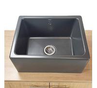 Sarreguemines Évier Belfast Timbre d'Office Anthracite 1 Bac en Céramique 600x465x255 mm
