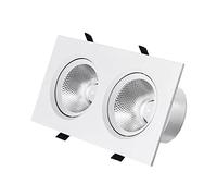 SaryEdge 10 W, 20 W, 30 W, 40 W, Spot encastré Double tête à cardan Multiple, Éclairage encastré pour allée, Spots encastrés rectangulaires Blancs orientables, Kit de Conversion d,40w-3000k