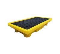 SaryEdge Bac de rétention Industriel pour fûts, Plateforme modulaire empilable avec Grille Amovible pour la prévention des fuites d'huile dans Les garages et l,Yellow-66x36x12cm