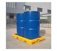 SaryEdge Bac de rétention pour fûts, bac Anti-déversement d'huile, Plateforme de rétention Extra-Plate en polyéthylène avec Drain, pour Le Stockage Industriel,Yellow-90 L/130X68X17.5 CM