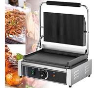 SaryEdge Gril électrique pour Steaks, Appareil Multifonctionnel pour paninis, grillades et toasts, Large Plage de températures, minuterie et Chauffage Double Face, Taille_Name-FY8,FY812