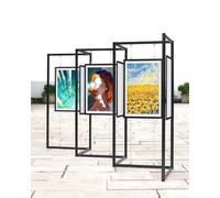SaryEdge Kit d'accrochage pour Tableaux avec Support pour Cadre, Crochets Robustes pour Rails intérieurs et extérieurs et Support de Sol pour Affiches, 100 x 2,100x250cm (39 1/2