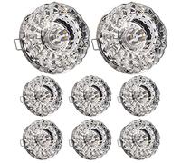 SaryEdge Lot de 1/4/8 Spots encastrés Transparents avec déflecteur en Acier Inoxydable, 3 W et 5 W, Design œil chromé, lumière Blanche Chaude 3000 K, diamètre d'encastrement 5 à 9,8pack-5W
