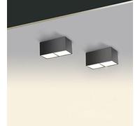 SaryEdge Lot de 2 Spots encastrés LED en saillie pour Couloir ou Plafond, Format carré, idéal pour Le Salon ou Le séjour. Couleur : Noir, 3000 K.,Black3000k