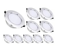 SaryEdge Plafonniers LED encastrés pour Bureaux et ateliers, 7 W, 9 W, 12 W, 15 W, avec diffuseur brossé, 3,5/5 Pouces, Lot de 10, lumière Chaude (9 W).,9w-Warm Light
