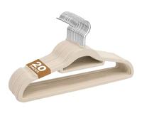 Sasha Morel Lot de 20 cintres en Velours antidérapant pour vêtements, cintres Peu encombrants pour Adultes avec Organisateur de Cravates et Crochets pivotants - Cintres de Rangement pour vêtements