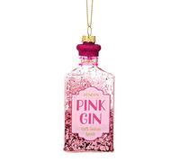 Sass and Belle Boule de Nol en forme de bouteille de gin paillettes Rose