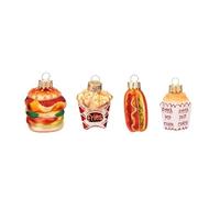 Sass & Belle Lot de 4 Mini Boules de Noël Amusantes en Forme de Fast Food KAYXM035
